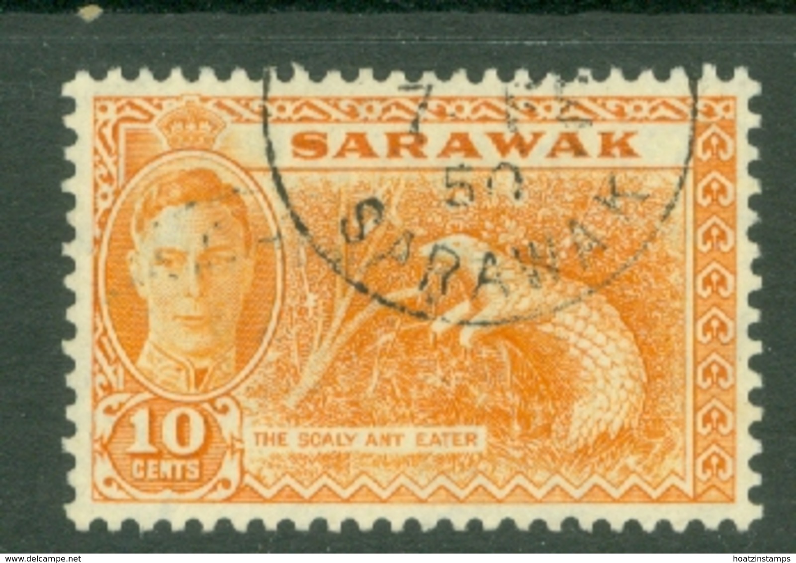 Sarawak: 1950   KGVI - Pictorial   SG177     10c   [Pangolin]   Used - Sarawak (...-1963)