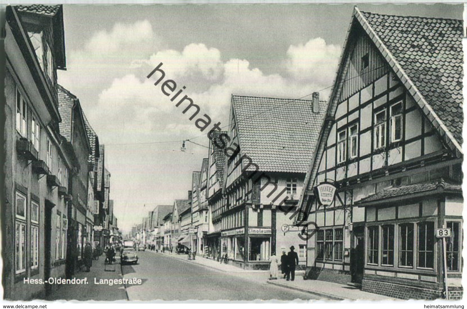 Hess.-Oldendorf - Langestraße - Hotel Stadt Kassel - Verlag Cramers Dortmund 50er Jahre - Hessisch-Oldendorf