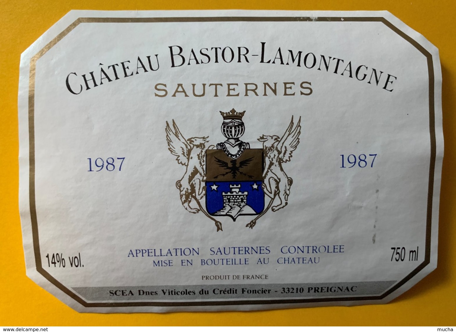 11835 -  Château Bastor-Lamontagne 1987 Sauternes - Bordeaux