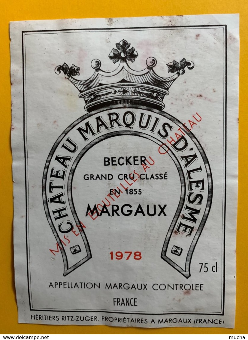 11838 - Château Marquis D'Alesme 1978 Margaux - Bordeaux