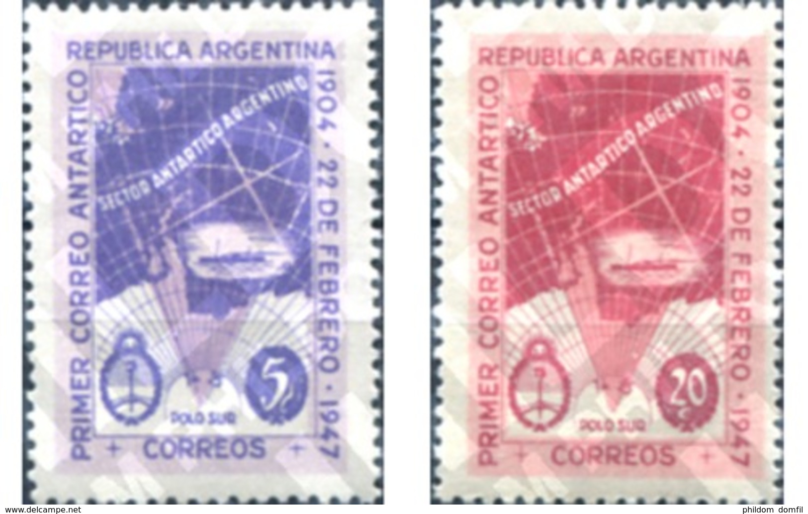 Ref. 283152 * MNH * - ARGENTINA. 1947. 43 ANIVERSARIO DEL PRIMER CORREO ANTARTICO ARGENTINO - Otros & Sin Clasificación