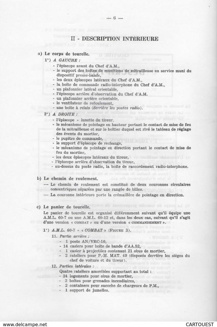 AUTO MITRAILLEUSE LEGERE  A. M. L. Type 245 documentation technique (  TEXTE )  ♦♦☺ARMEE BLINDEE