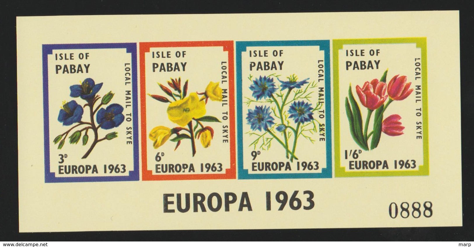 Europa Isle Of Pabay 1963 S/Sheet Mnh Flowers. - Local Issues