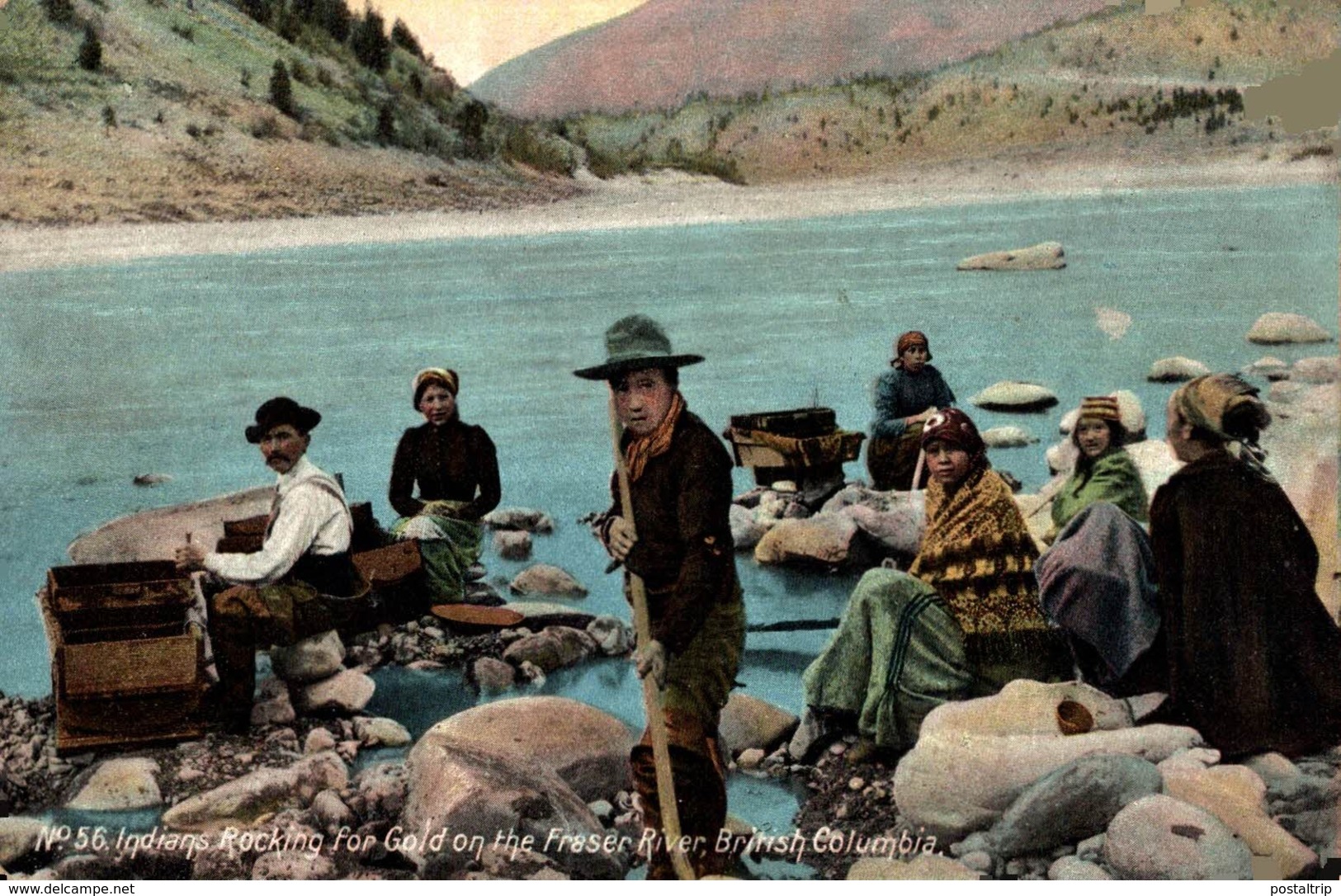 INDIANS ROCKING FOR GOLD ON THE FRASER RIVER BRITISH COLUMBIA -  INDIO // INDIAN // INDIEN - Indios De América Del Norte