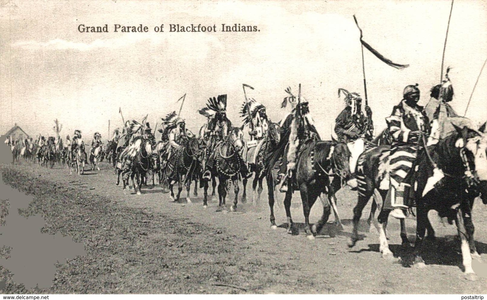 GRAND PARADE OF BLACKFOOT INDIANS. - INDIOS // INDIANS - Indios De América Del Norte