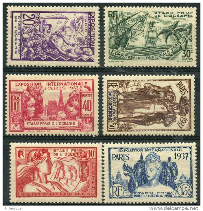 Oceanie (1937) N 121 à 126 * (charniere) - Unused Stamps