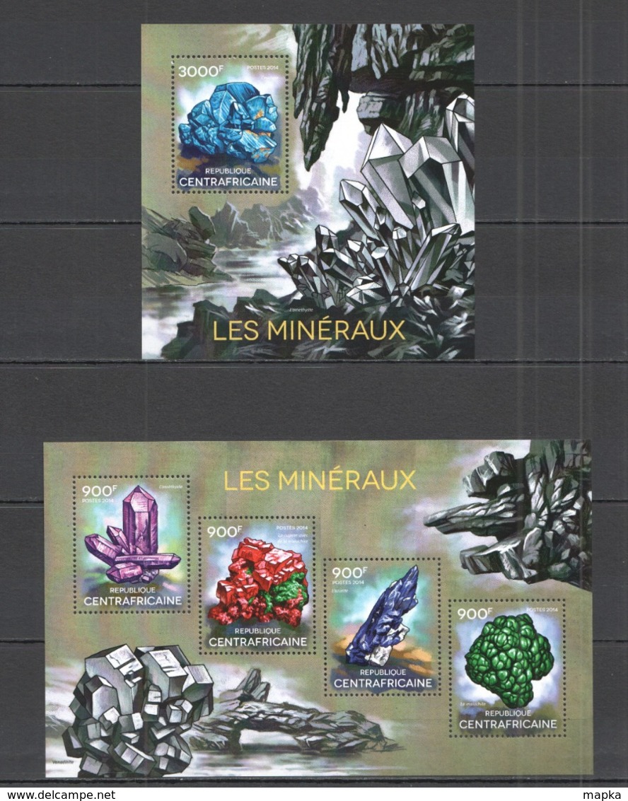 CA515 2014 CENTRAL AFRICA CENTRAFRICAINE NATURE GEOLOGY MINERALS LES MINERAUX KB+BL MNH - Minerales