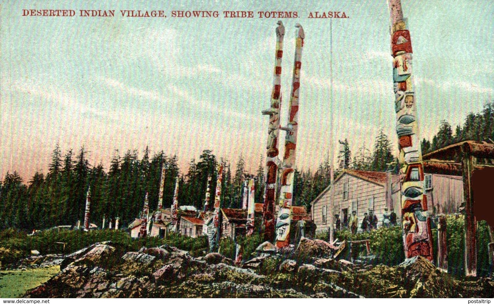 DESERTED INDIAN VILLAGE SHOWING TRIBE TOTEMS ALASKA. - INDIOS // INDIANS - Otros & Sin Clasificación