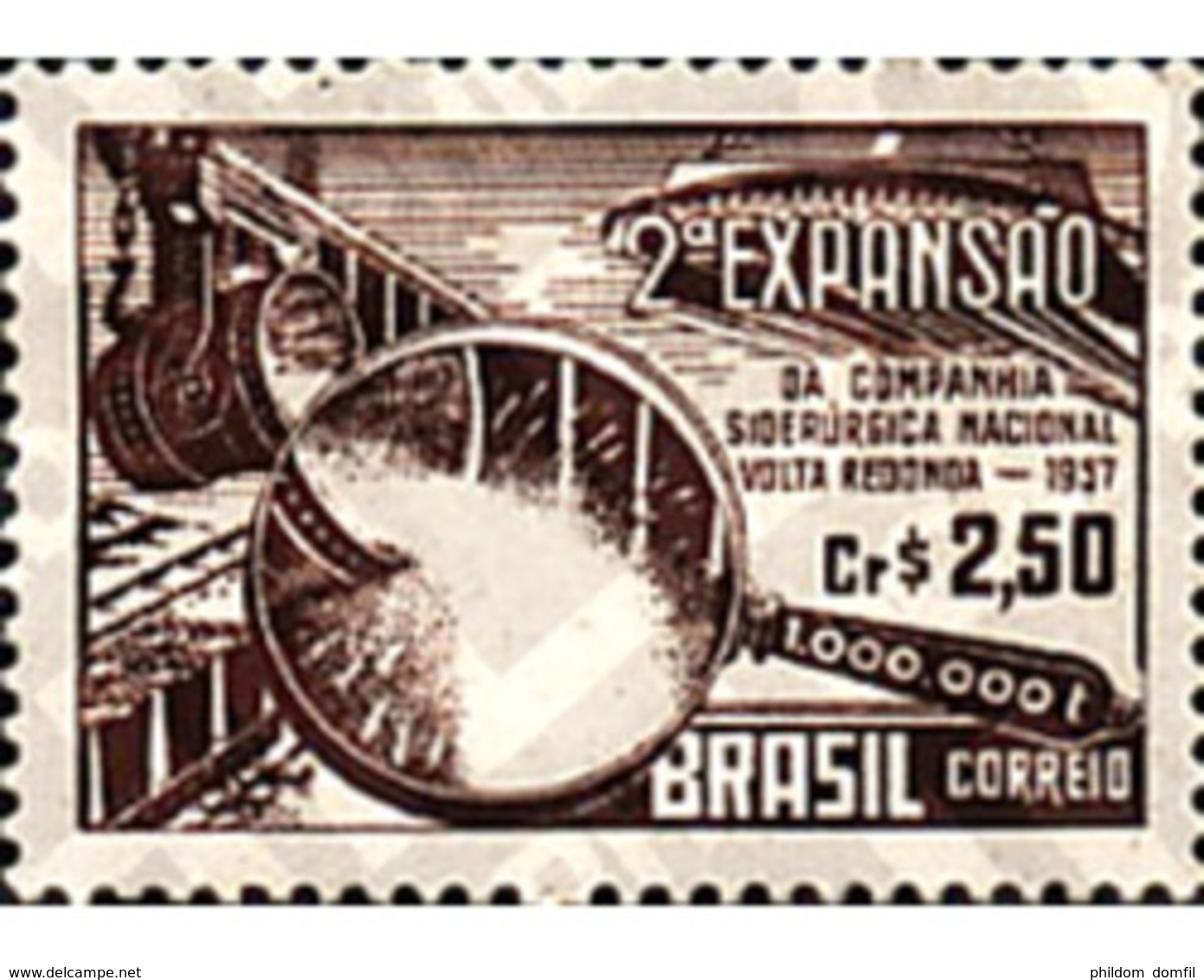 Ref. 57766 * MNH * - BRAZIL. 1957. NATIONAL IRON AND STEEL INDUSTRY . SIDERURGIA NACIONAL - Eisenbahnen