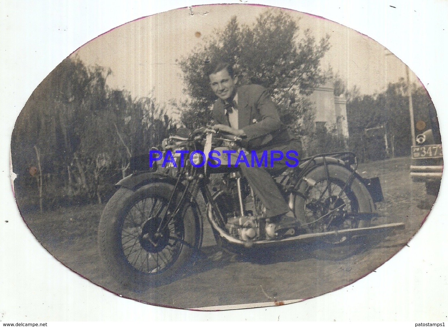 121411 ARGENTINA REAL PHOTO MAN WITH MOTO MOTORCYCLE GILERA NO POSTAL POSTCARD - Motos