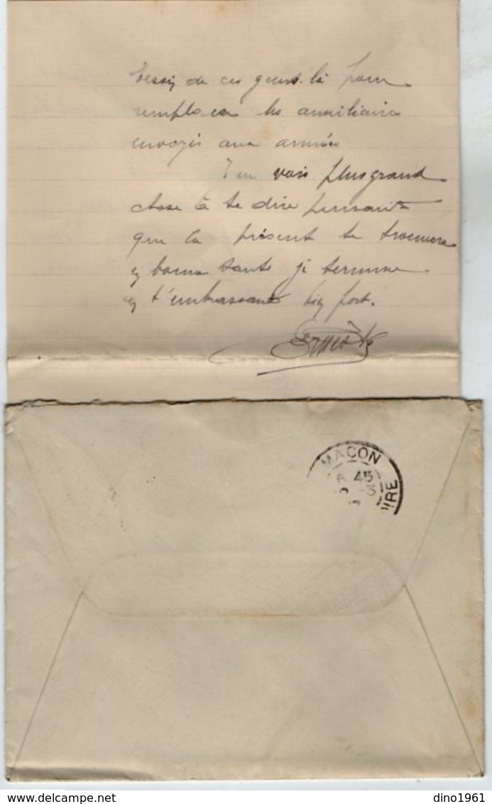 TB 2658 - Lettre En Franchise Militaire - Dépot D'Eclopés De BAINVILLE - SUR - MADON Pour St LAURENT - LES - MACON - Guerra De 1914-18