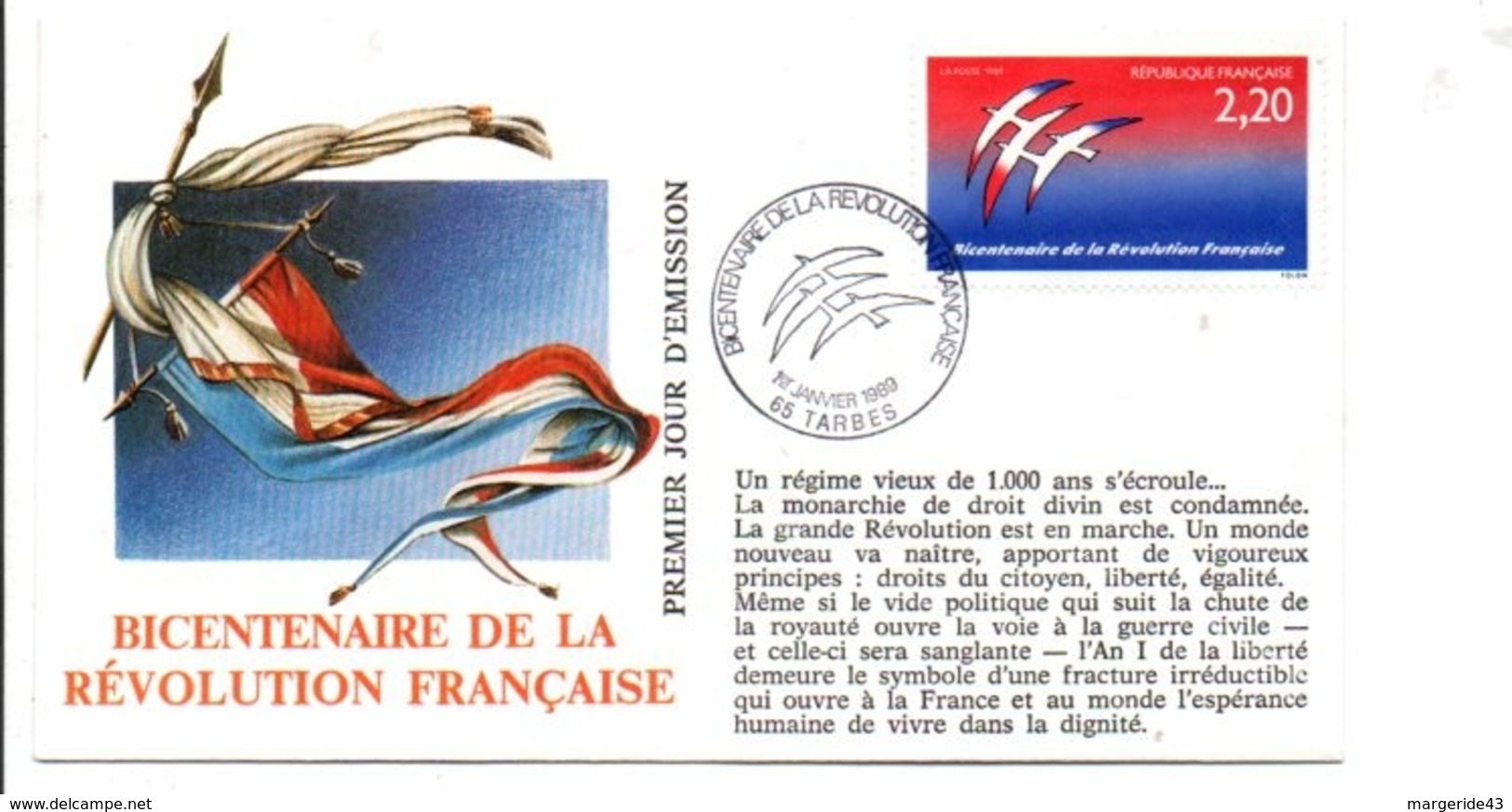 REVOLUTION FRANCAISE - LES VILLES PREFECTURES FETENT LE BICENTENAIRE - TARBES HAUTES PYRENEES - Franz. Revolution