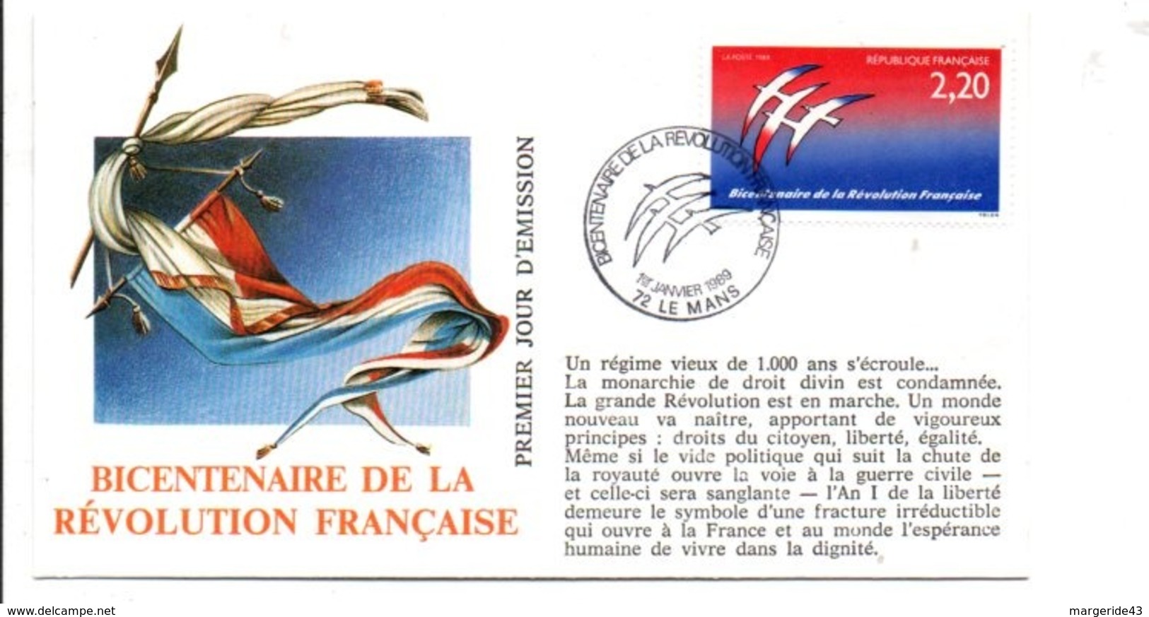 REVOLUTION FRANCAISE - LES VILLES PREFECTURES FETENT LE BICENTENAIRE - LE MANS SARTHE - Franse Revolutie