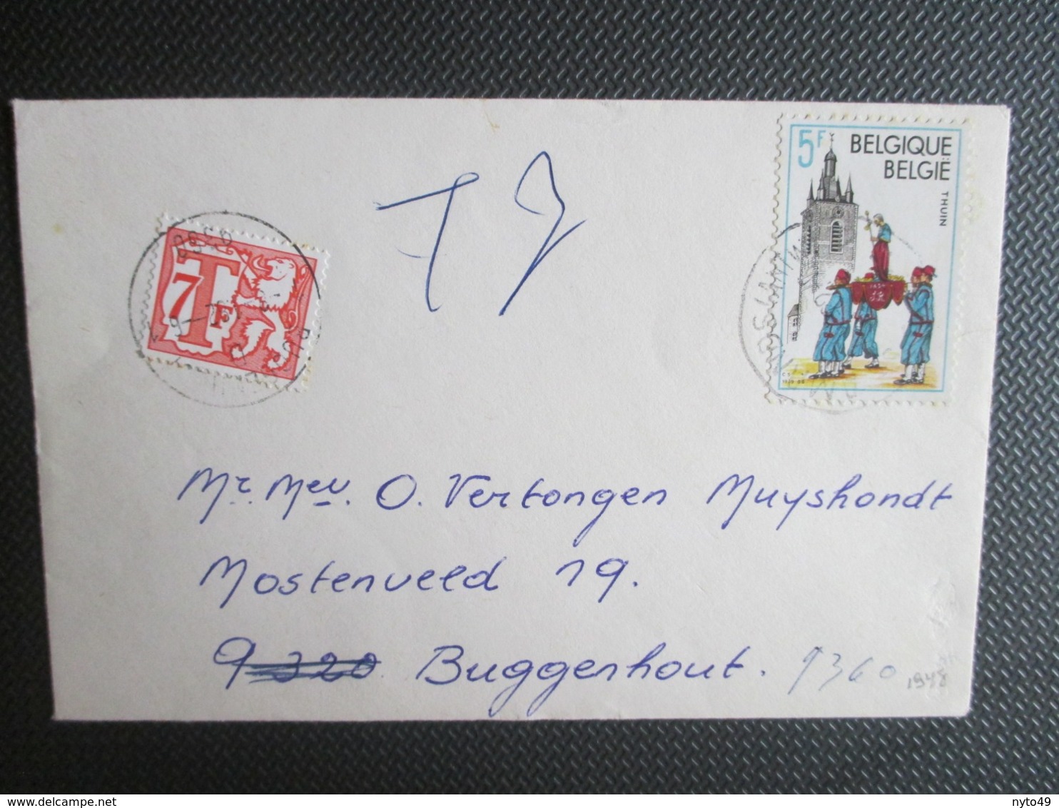 1947 - Thuin - Op 2 Briefjes Uit St Amands Waarvan 1 Getaxeerd - Lettres & Documents