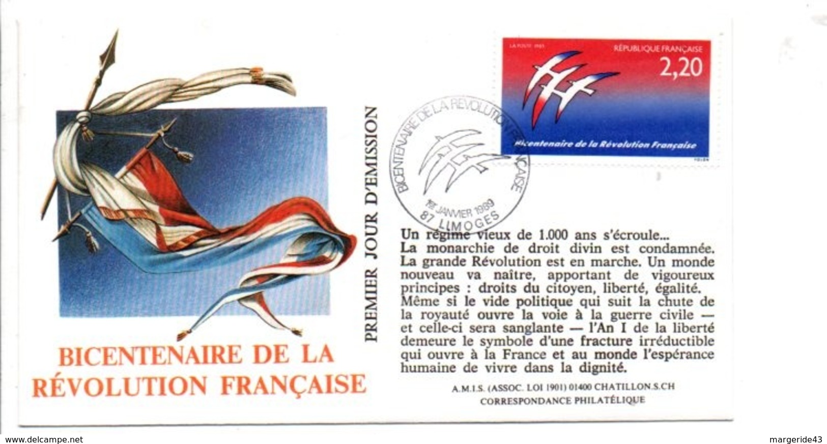 REVOLUTION FRANCAISE - LES VILLES PREFECTURES FETENT LE BICENTENAIRE - LIMOGES HAUTE VIENNE - French Revolution