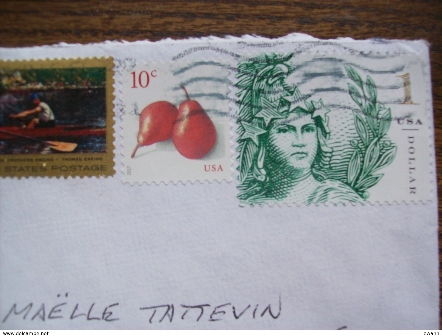 Etats-Unis- Enveloppe De 2019 - 3 Timbres ( T.Eakins, Fruits, Dollar) - Covers & Documents