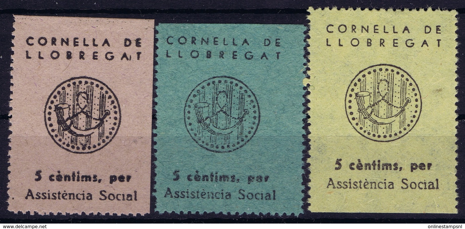 Spian : Asistencia Social Cornella De LLobregat - Spanish Civil War Labels
