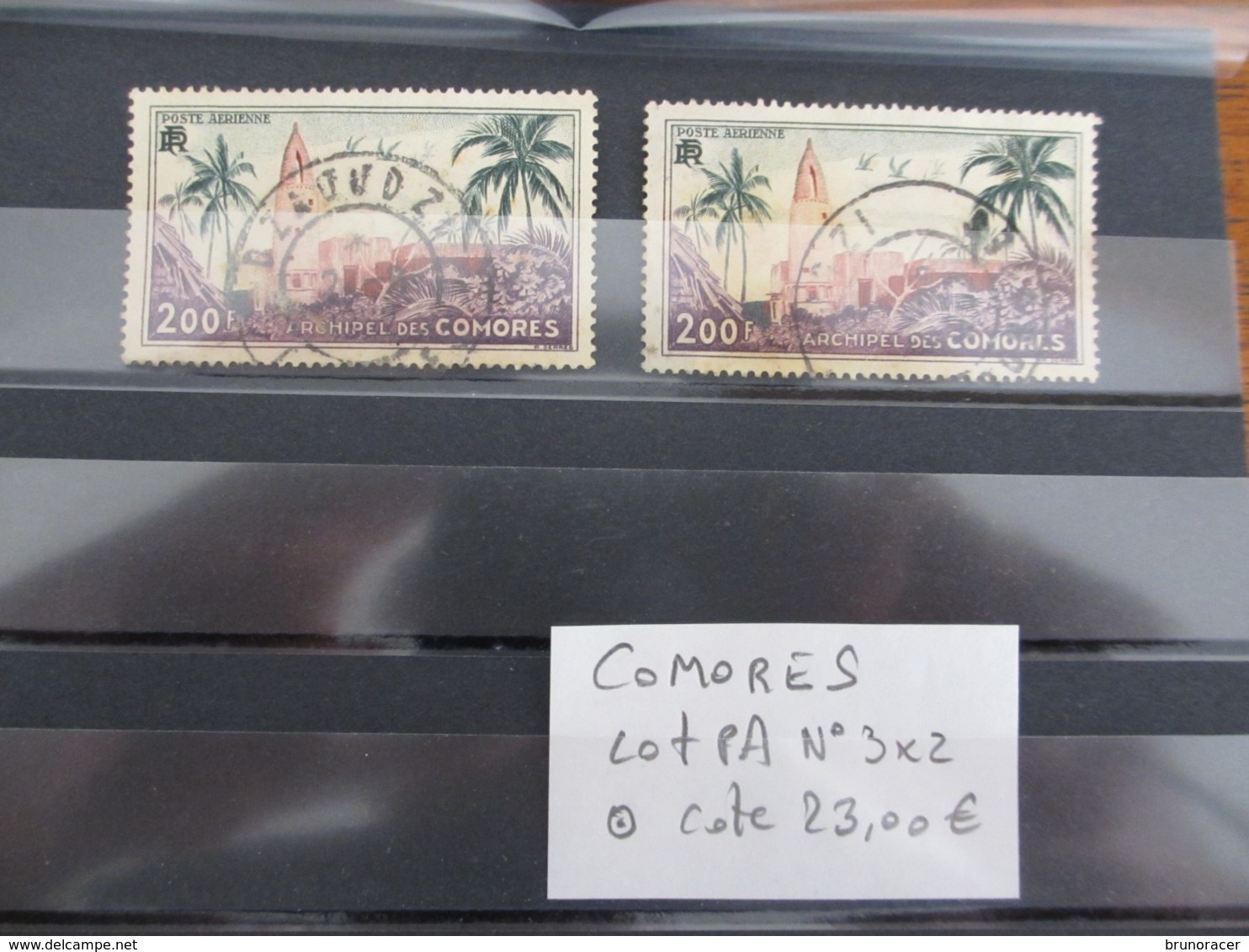 COLONIES COMORES PA N°3 X 2ex. OBLITÉRÉ COTE 23 EUROS VOIR SCAN - Used Stamps