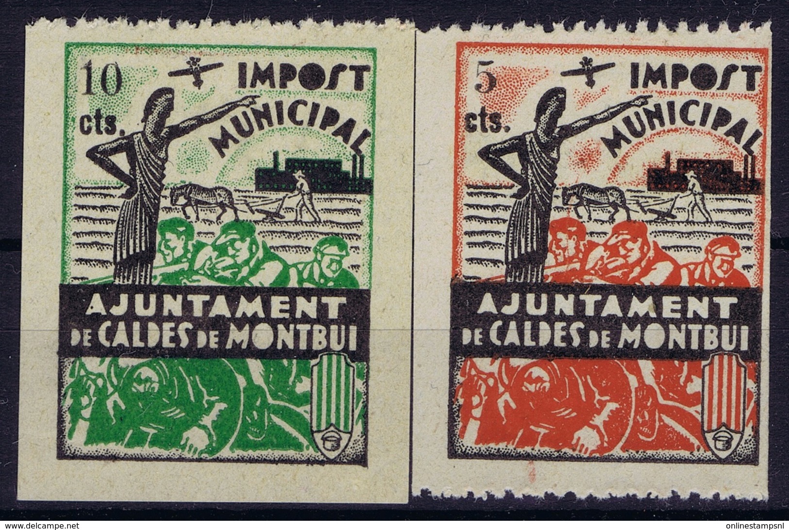 Spain: Timbre Municipal Caldes De Montbui - Spanish Civil War Labels