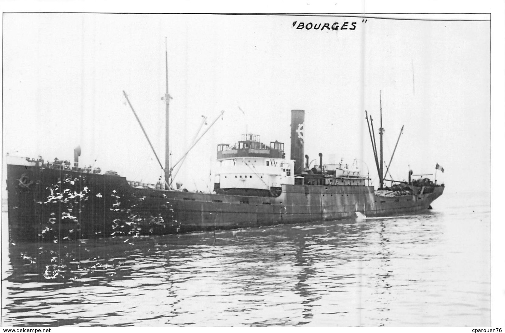 Photo Récente Bateau " Bourges " Delmas 1919 Alloa 1942 "Faligno " 1947 Marseille - Altri & Non Classificati