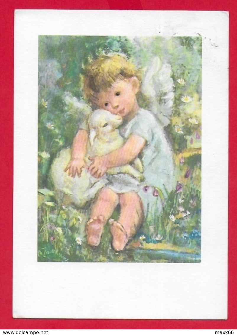 CARTOLINA VG ITALIA - Angelo Con Agnello - ZANDRINO - Studium Christi - 10 X 15 - 1965 FASANO - Zandrino