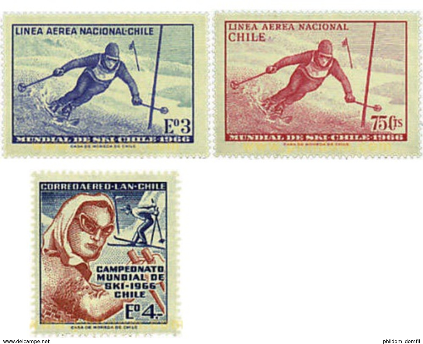 Ref. 27040 * MNH * - CHILE. 1966. WORLD SKI CHAMPIONSHIPS . CAMPEONATOS MUNDIALES DE ESQUI - Autres & Non Classés