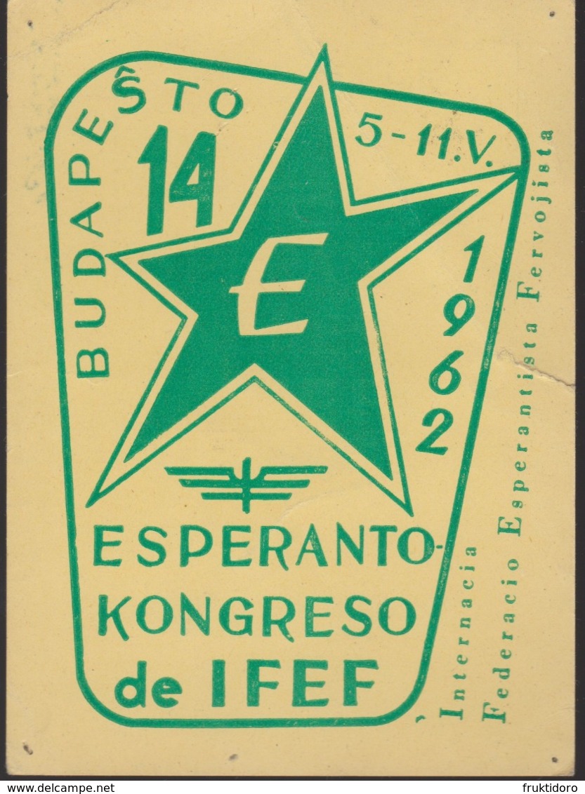 AKEO Card 14th Railways Esperanto Conference In Budapest 1962 - IFEF-Kongreso Esperanto - Special Cancellation - Esperanto