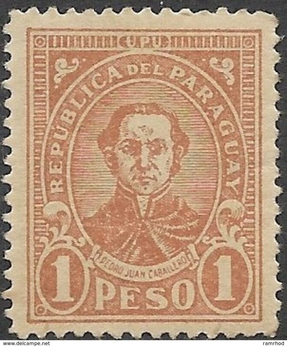 PARAGUAY 1927 P J Caballero - 1p - Orange MH - Paraguay