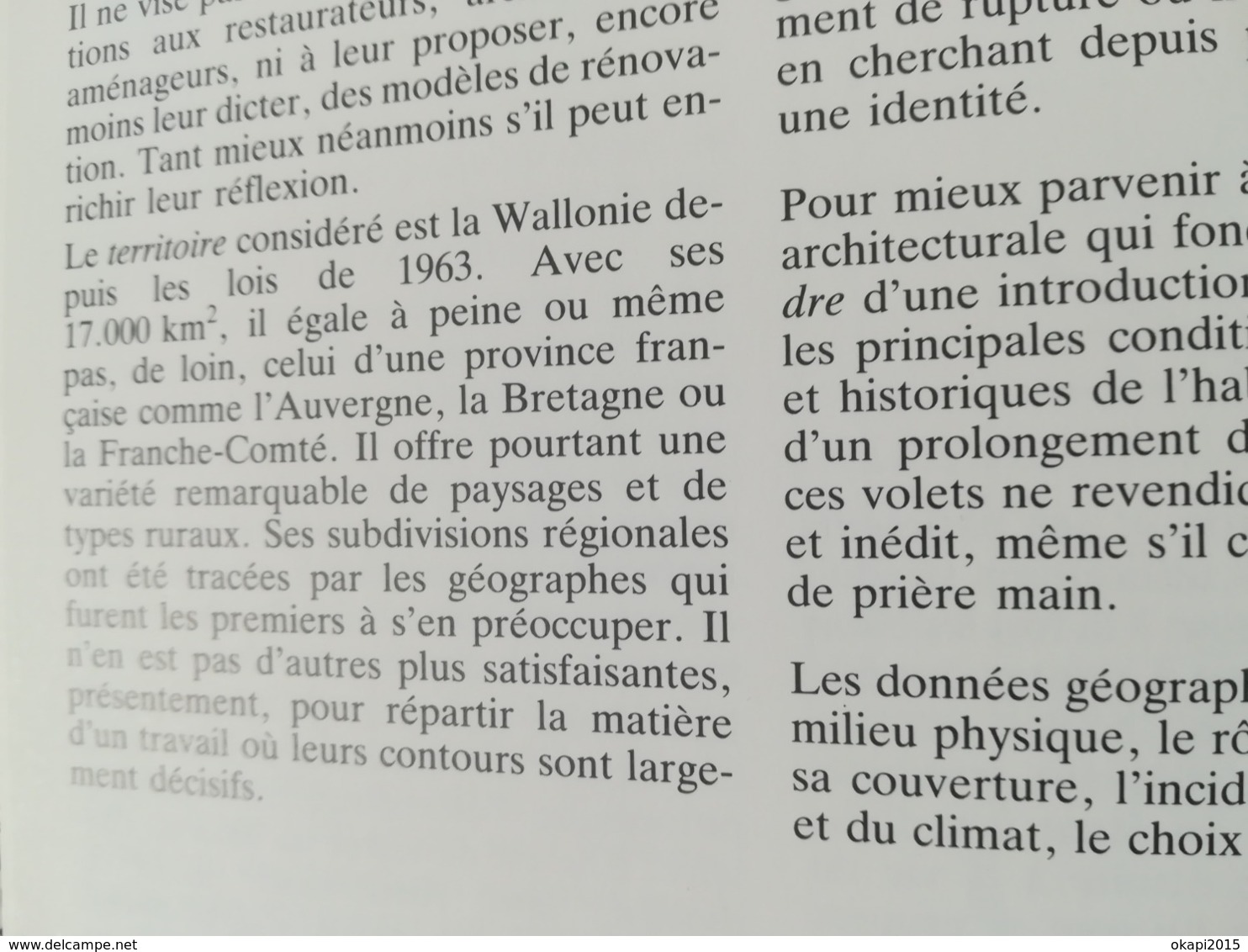 ARCHITECTURE RURALE DE WALLONIE CONDROZ LIÈGE  HAINAUT NAMUR BELGIQUE LIVRE ANNÉE 1989