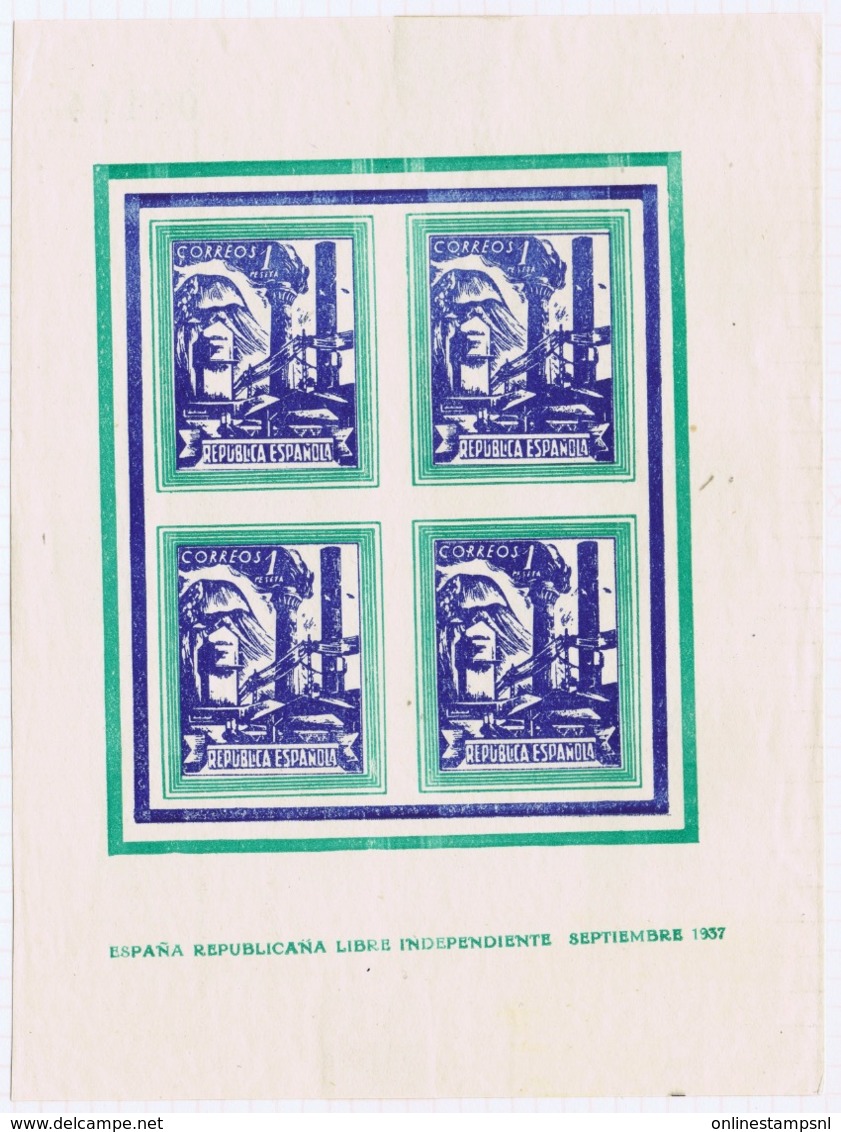 Spain: Republica Espagnol 1937, Liberty Block  MH/* Flz/ Charniere - Verschlussmarken Bürgerkrieg