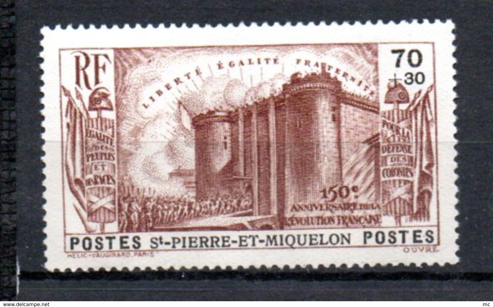 St Pierre Et Miquelon N° 192 Luxe ** - 1939 150e Anniversaire De La Révolution Française