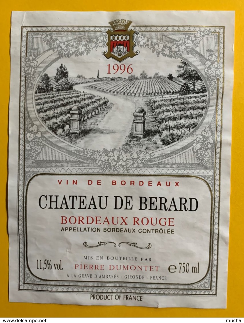 11850  -  Château De Berard 1996 - Bordeaux