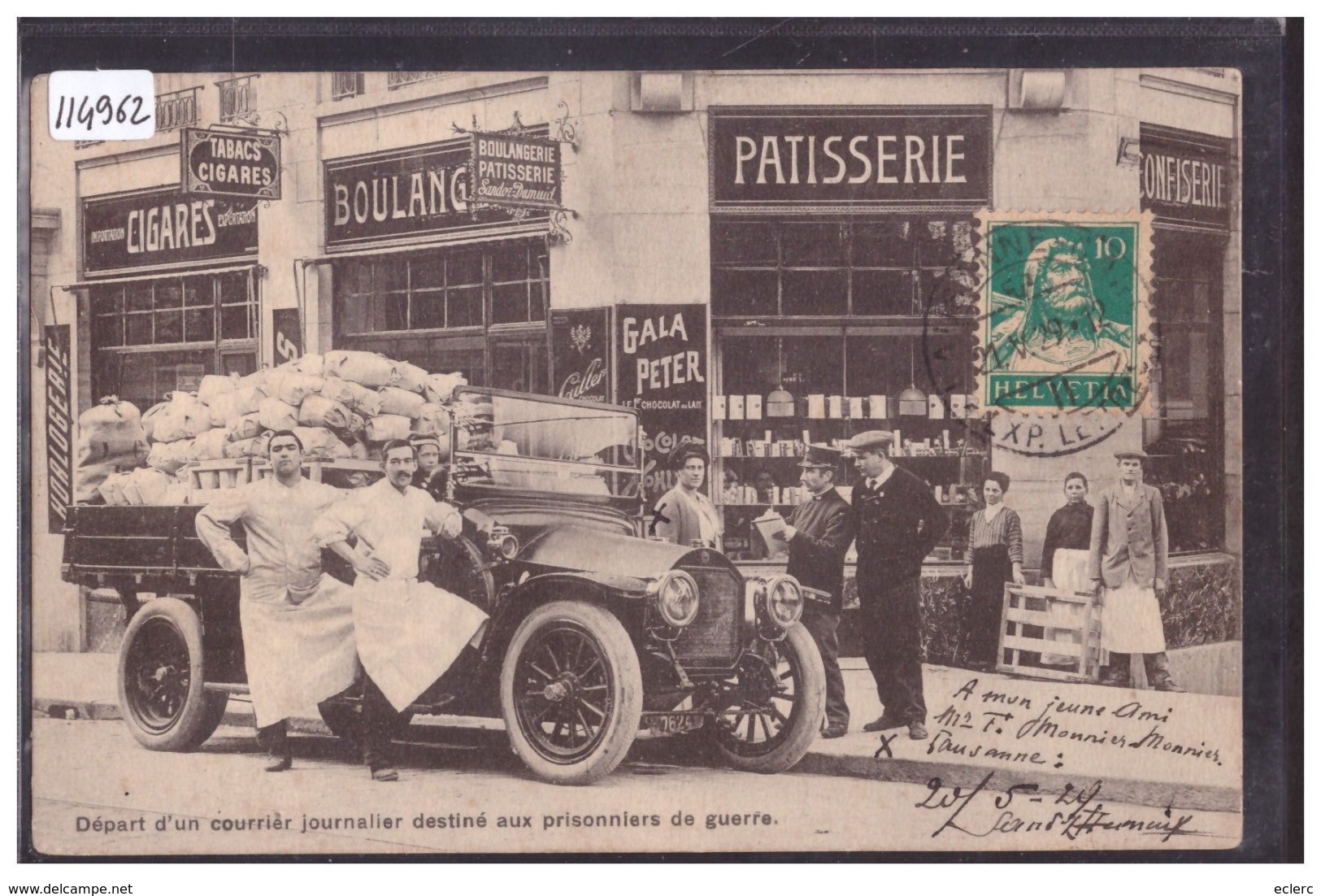 LAUSANNE - RUE CAROLINE 3 - AUTOMOBILE - BOULANGERIE SANDOZ-DUMUID - CARTE RARISSIME - TB - Lausanne