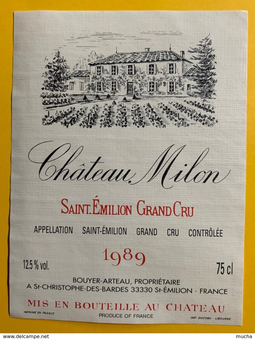 11856  -  Château Milon 1989 Saint-Emilion - Bordeaux