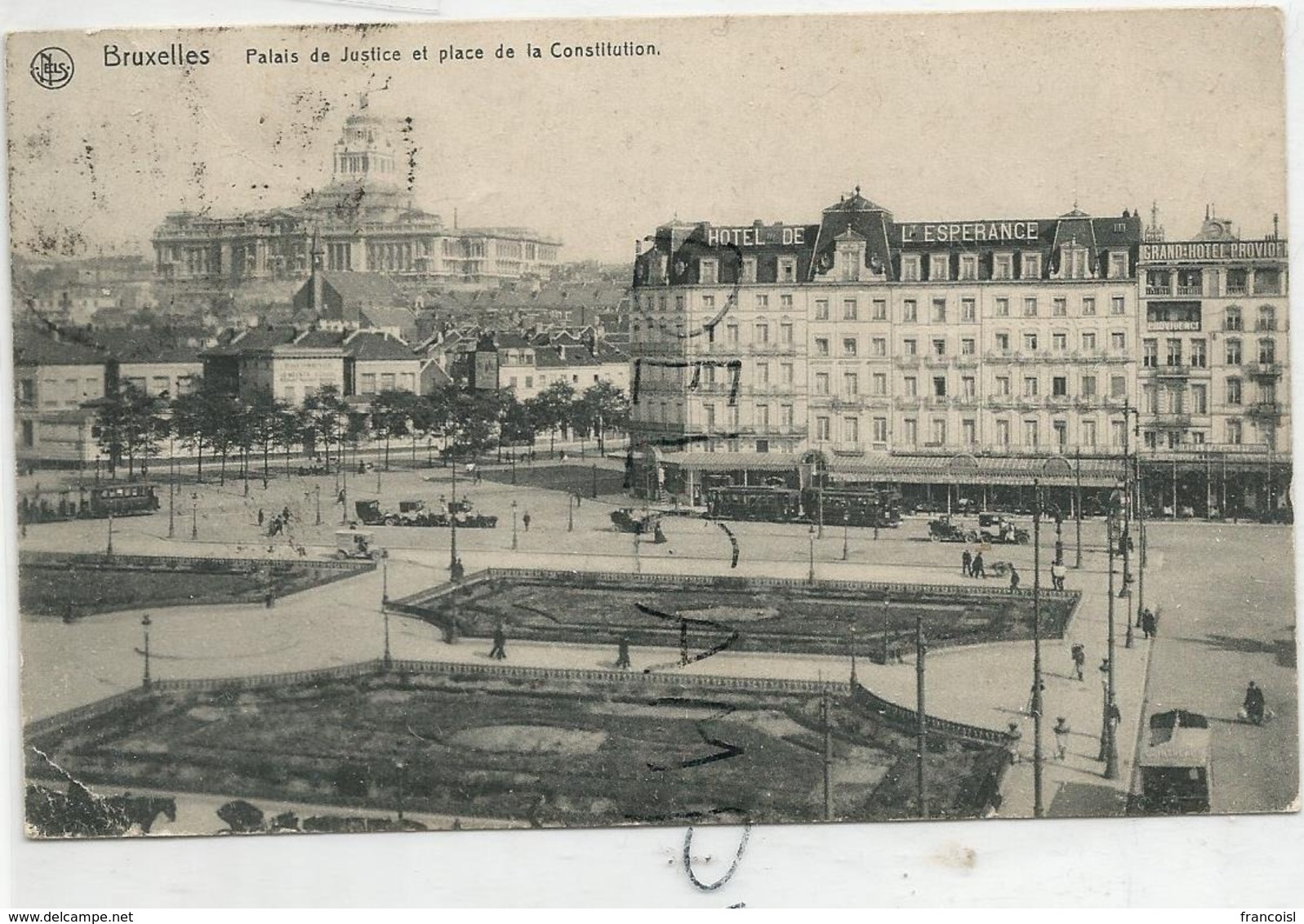 Place De La Constitution Et Palais De Justice En 1911. - Piazze