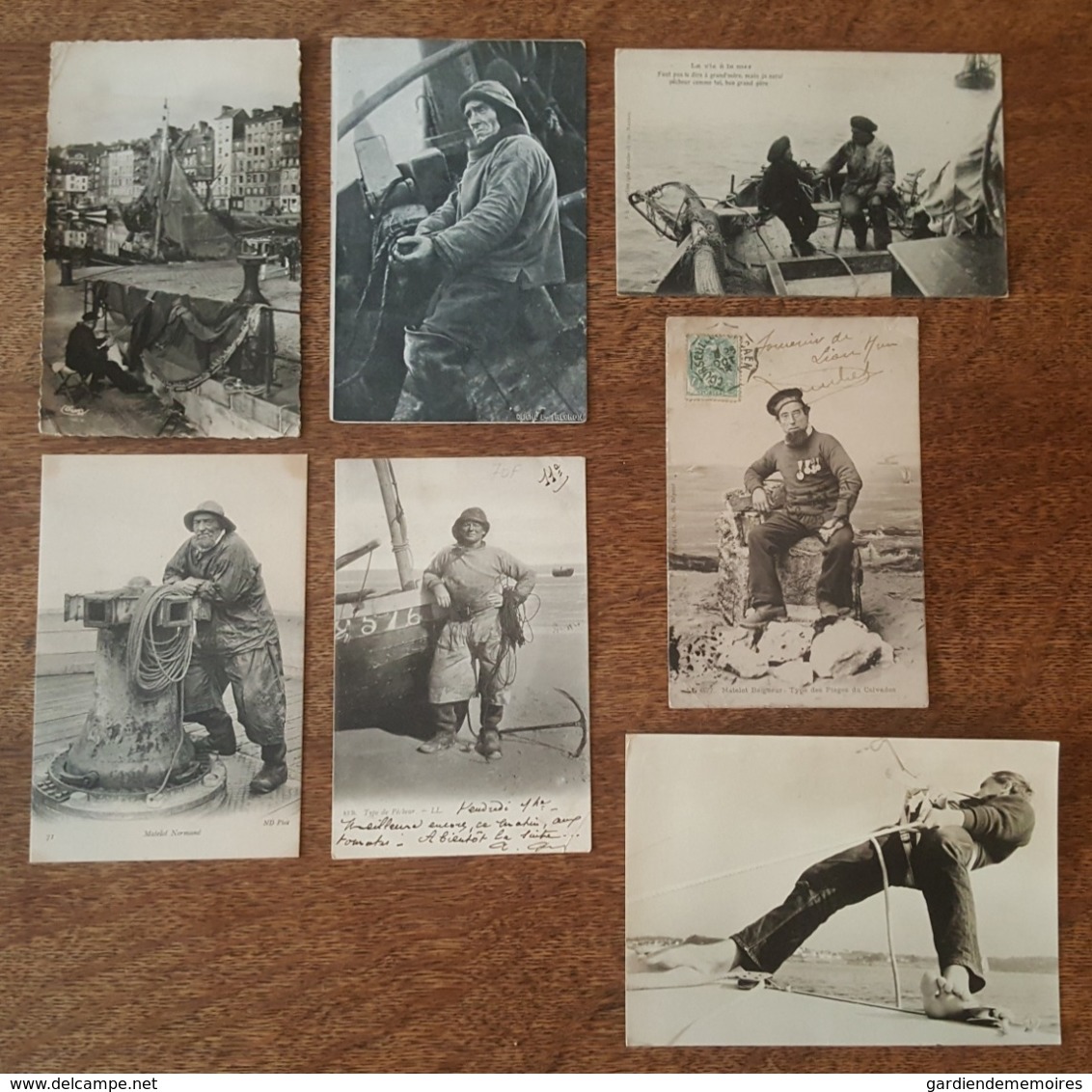 Bateaux De Pêche, Vie à La Mer, Du Pêcheur, Matelot Baigneur - Lot De 7 Cartes Toutes Photographiées R/V - Pêche