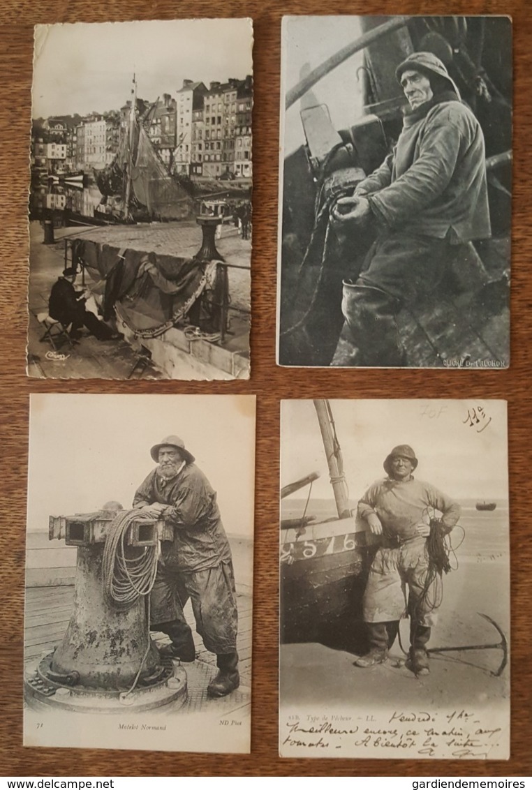 Bateaux De Pêche, Vie à La Mer, Du Pêcheur, Matelot Baigneur - Lot De 7 Cartes Toutes Photographiées R/V - Pesca