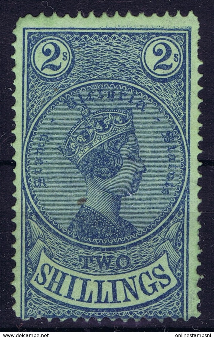 Victoria  SG 225 MH/* Flz/ Charniere 1884 Stamp Statue Serie  2 Shillings Blue/green - Ungebraucht