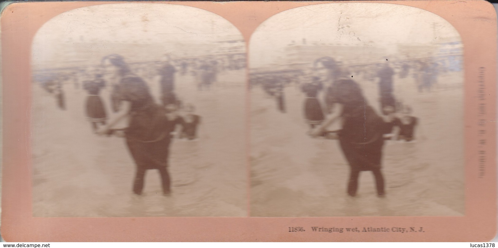 1897 / ETATS UNIS / KILBURN / WRINGING WET / ATLANTIC CITY - Photos Stéréoscopiques