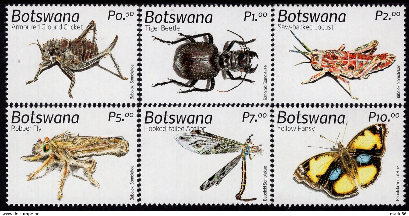 Botswana - 2019 - Invertebrates Of Kalahari - Insects - Mint Stamp Set - Botswana (1966-...)