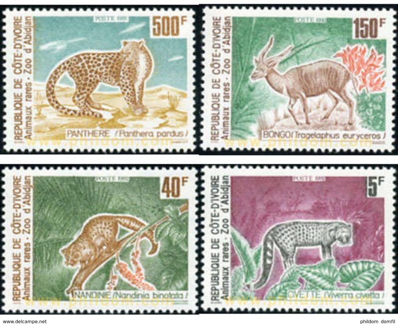 Ref. 30199 * MNH * - IVORY COAST. 1992. MAMMALS . MAMIFEROS - Sonstige & Ohne Zuordnung