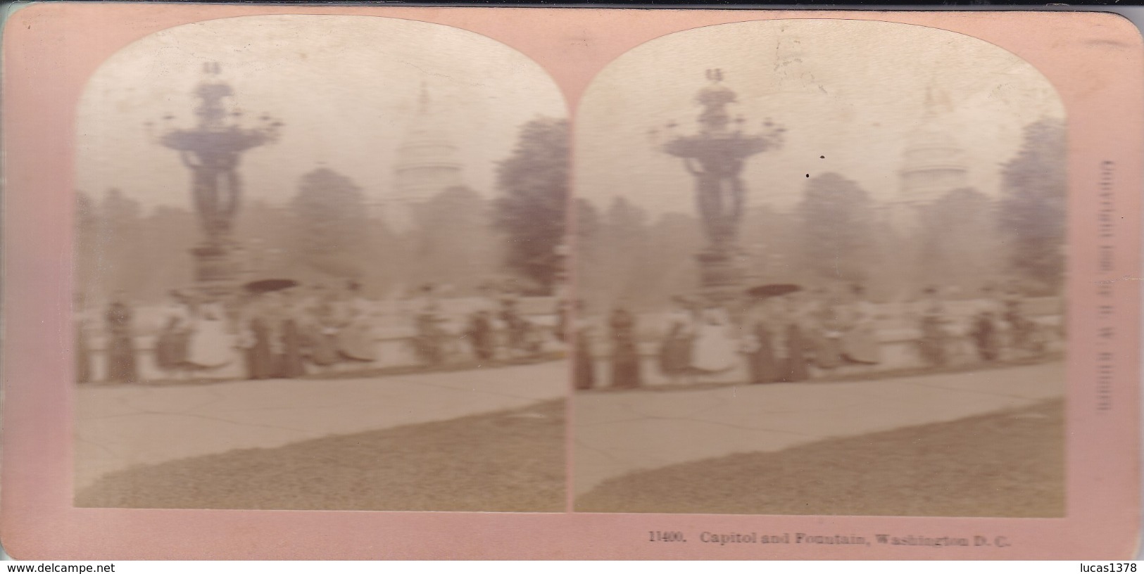 1896 / ETATS UNIS / KILBURN / WASHINGTON / CAPITOL AND FOUNTAIN - Photos Stéréoscopiques