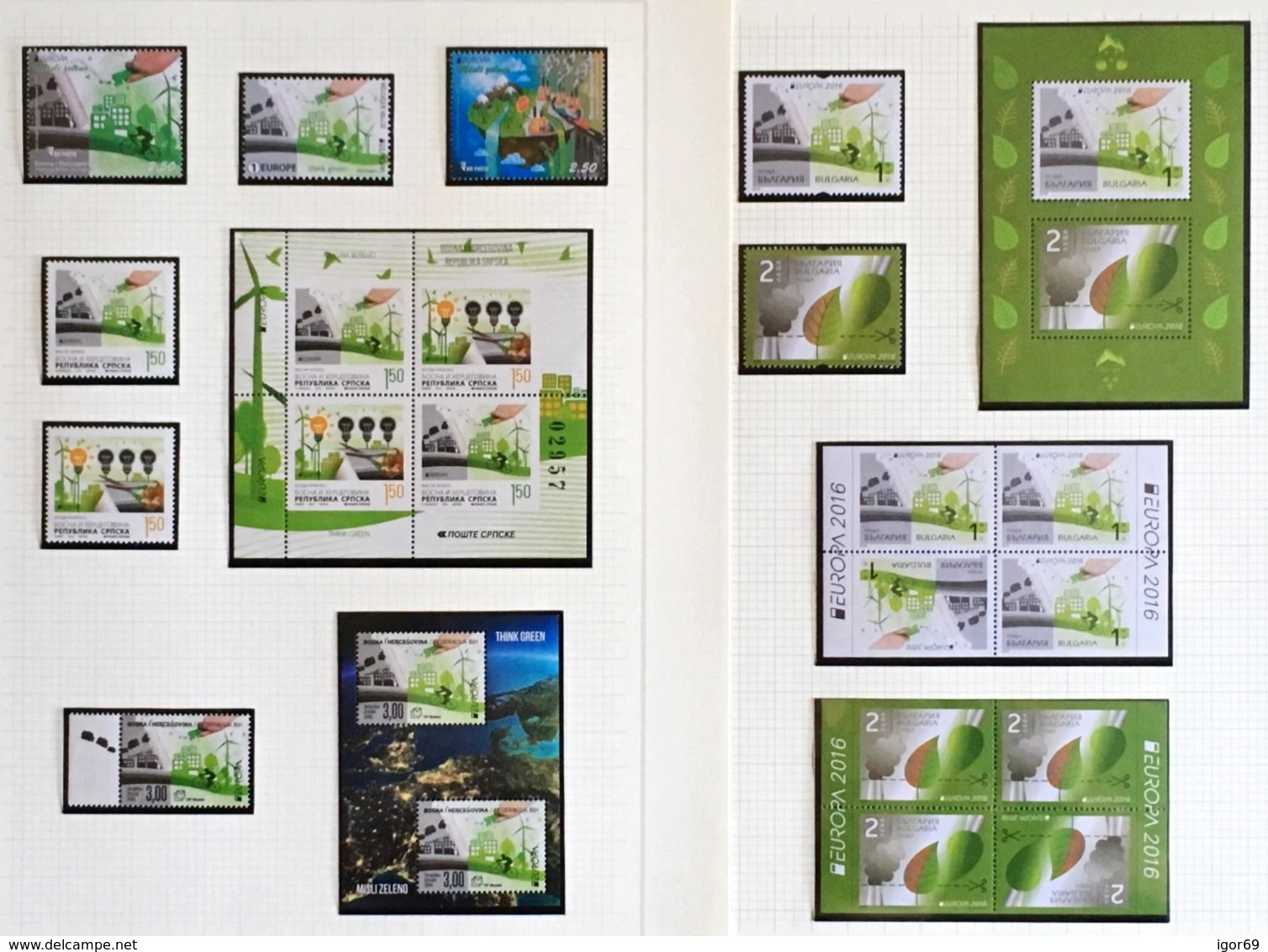 2016 Europa-CEPT Think Green Complete Year Set With Blocks And Sheets From Booklets - 2016