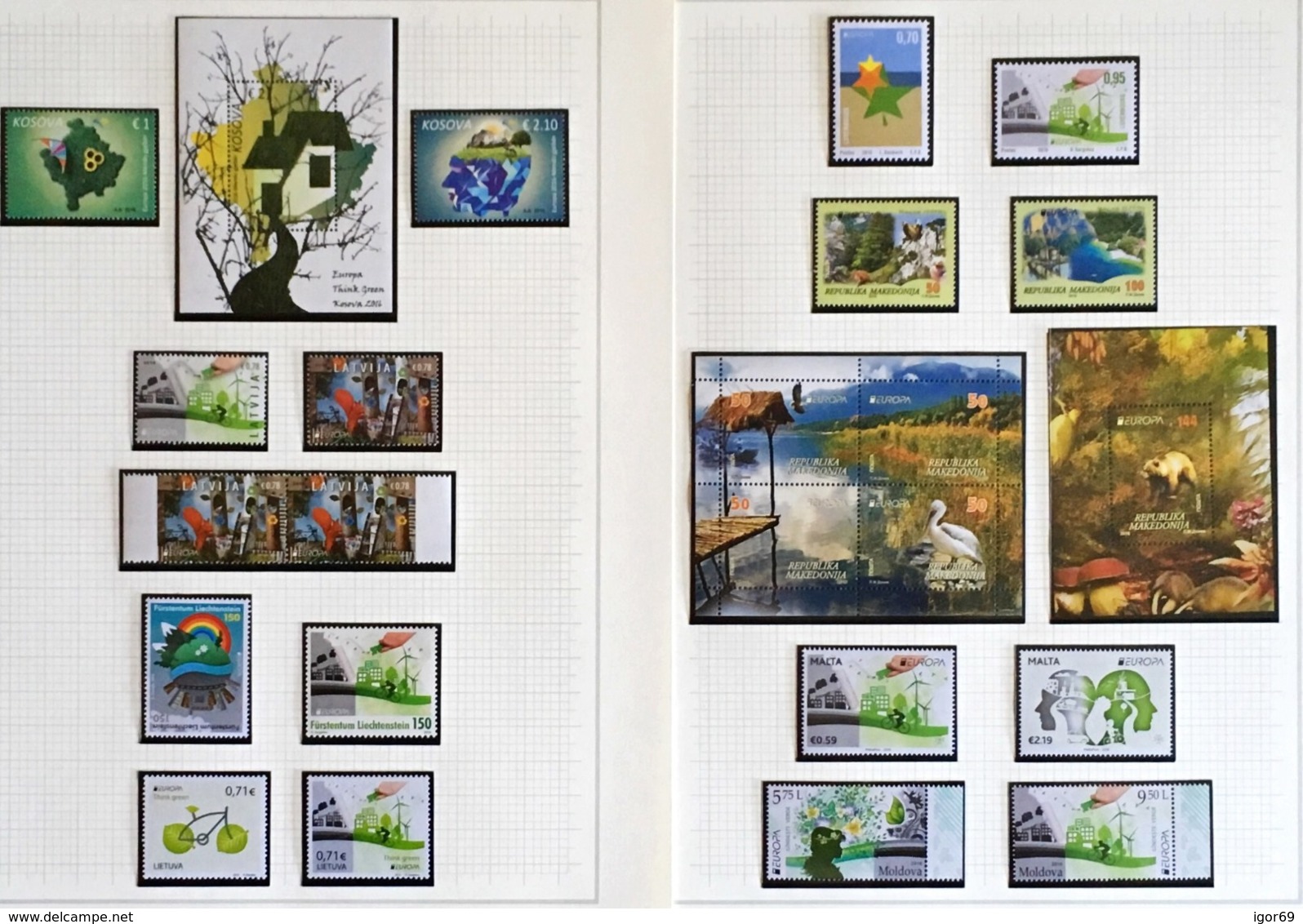 2016 Europa-CEPT Think Green Complete Year Set With Blocks And Sheets From Booklets - 2016