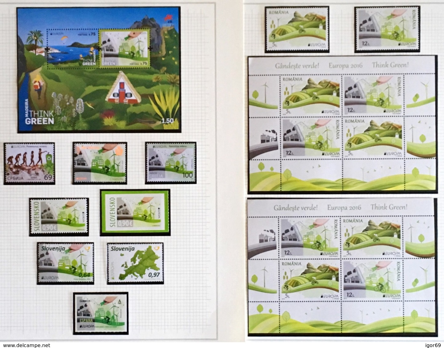 2016 Europa-CEPT Think green complete year set with blocks and sheets from booklets