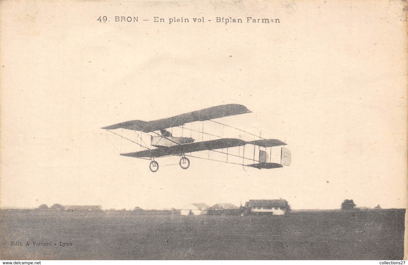 69-BRON- EN PLEIN VOL- BIPLAN FARMAN - Bron