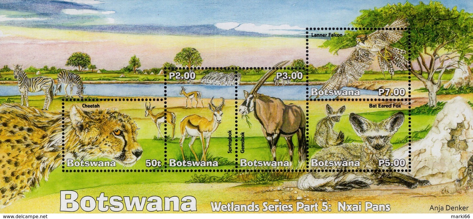 Botswana - 2019 - Wetlands, Part V - Nxai Pans - Mint Souvenir Sheet - Botswana (1966-...)