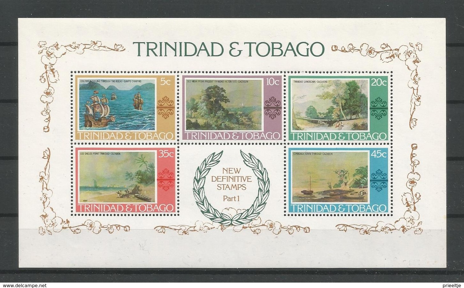 Trinidad & Tobago 1976 Paintings S/S Y.T. BF 17 ** - Trinité & Tobago (1962-...)