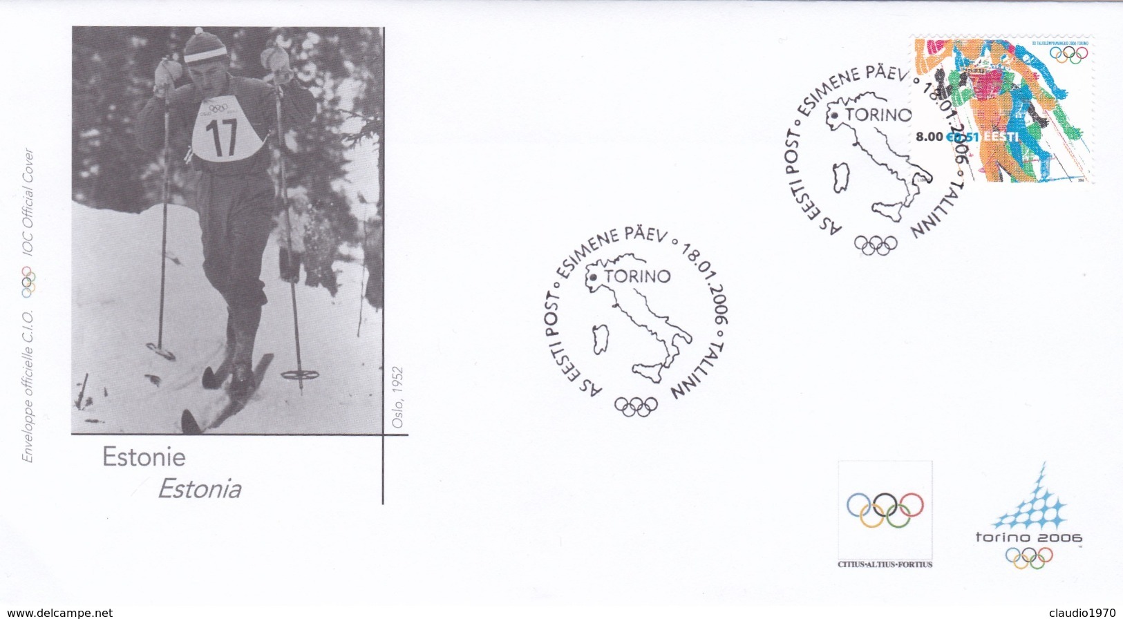 BUSTA FDC ESTONIE ESTONIA - XX  GIOCHI OLIMPICI INVERNALI -  TORINO 2006 - Estonia