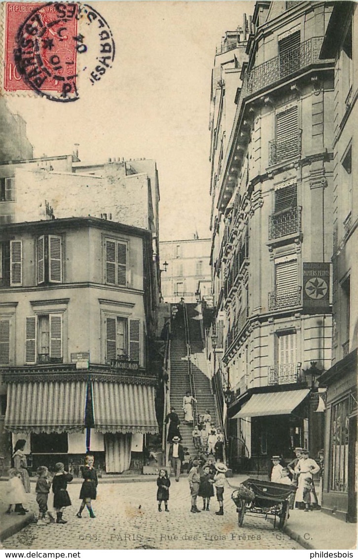 PARIS  18eme Arrondissement  Rue Des Trois Freres - Arrondissement: 18